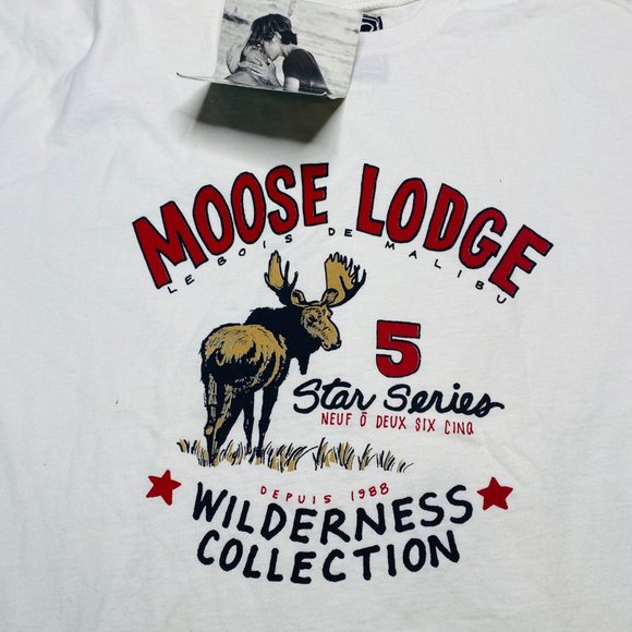 Vintage 80's Nine O Two Six Five Moose Lodge Graphic Print Men's XL White NWT - Picture 3 of 10